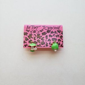 Betsey Johnson Green and Gold Earrings